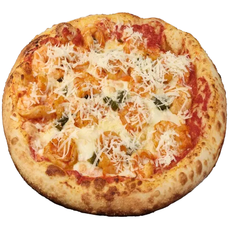 Шеф Пицца. Тигровые креветки с халапеньо, трюфельным маслом и пармезаном