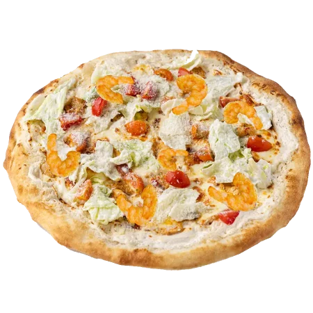 Пицца Цезарь с тигровыми креветками - Ø 25 см.