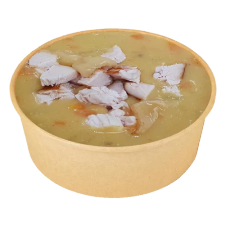 Суп гороховый с беконом и копченой курицей