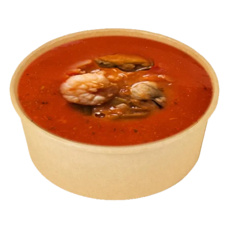 ИТАЛЬЯНСКИЙ ТОМАТНЫЙ СУП С МИДИЯМИ И КРЕВЕТКАМИ